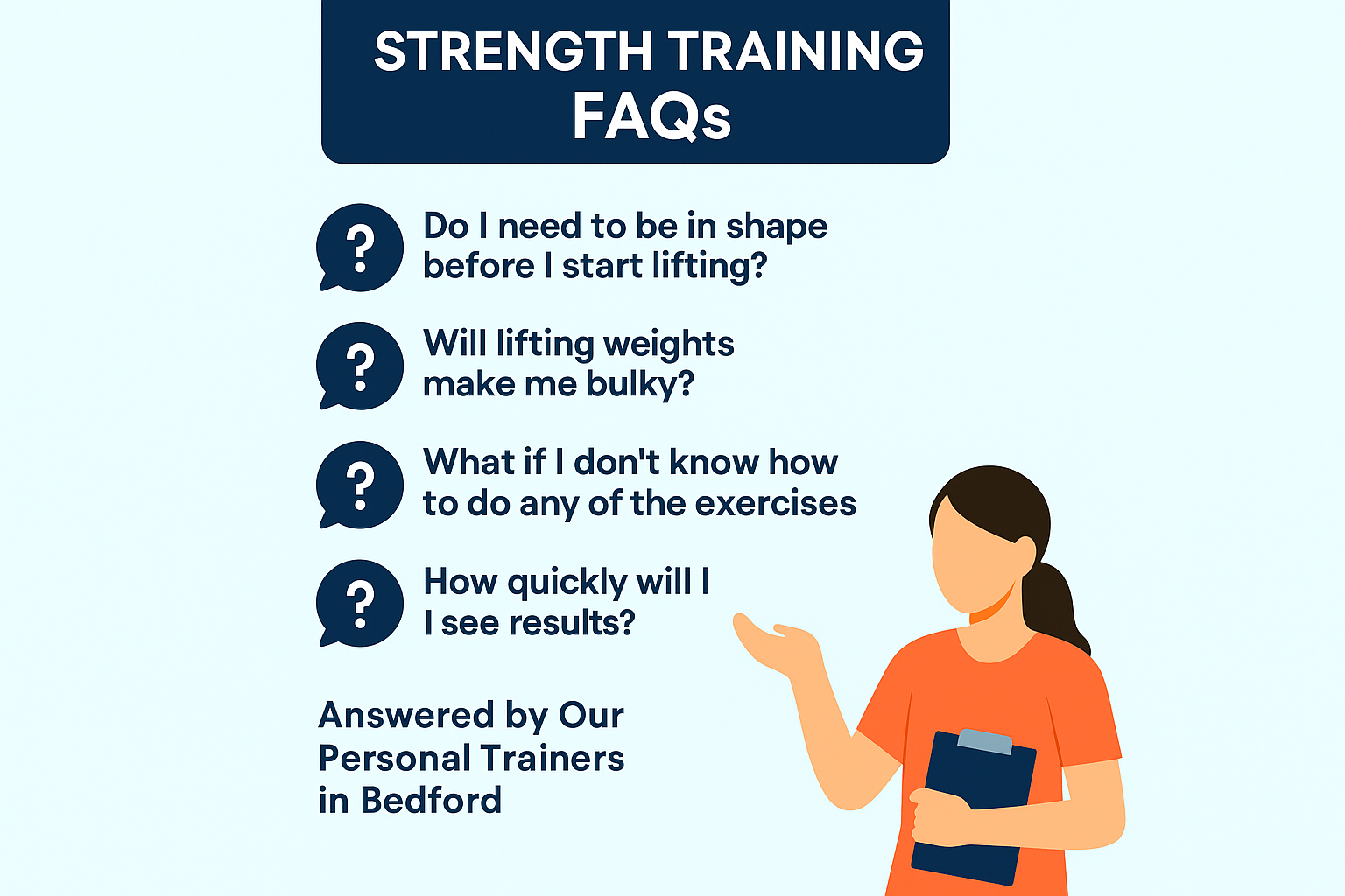 Personal trainers in Bedford – answering strength training FAQs for beginners with safe, guided support.